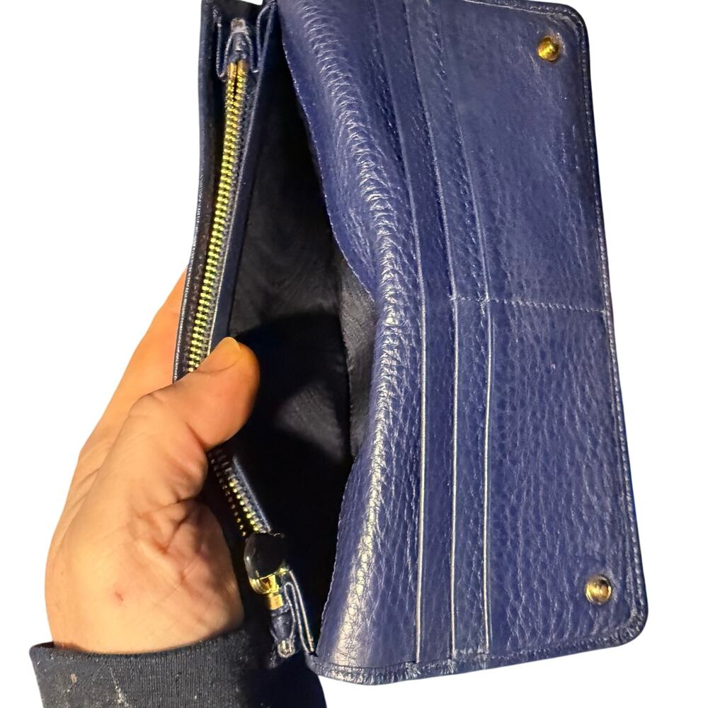 Prada Vitello Grain Leather Wallet on Chain / Clutch – Navy Blue - Picture 10 of 12